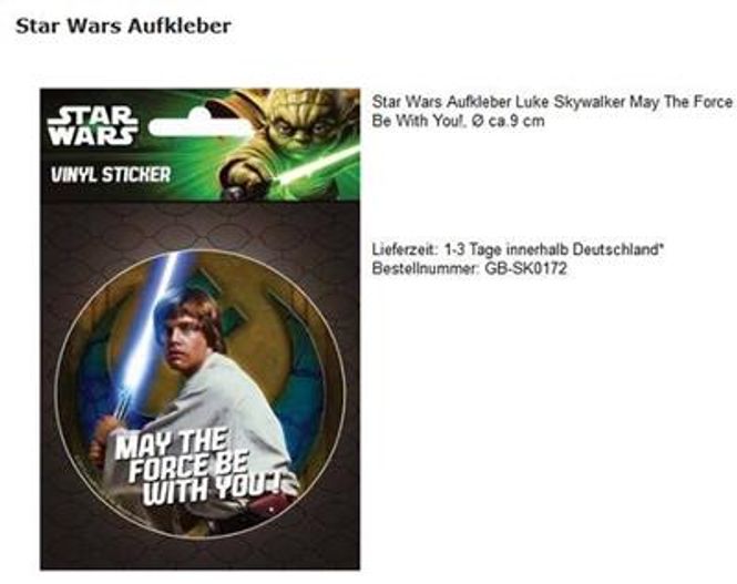 Hovedbilde Star Wars - May The Force Be With You - Vinyl Sticker