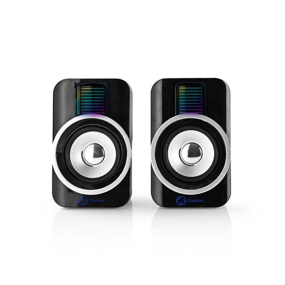 PC-Høyttalere - Spillhøyttalere - 2.0 - RGB-Lys - USB-dreven - 3,5 mm kontakt - 2x10 Watt RMS