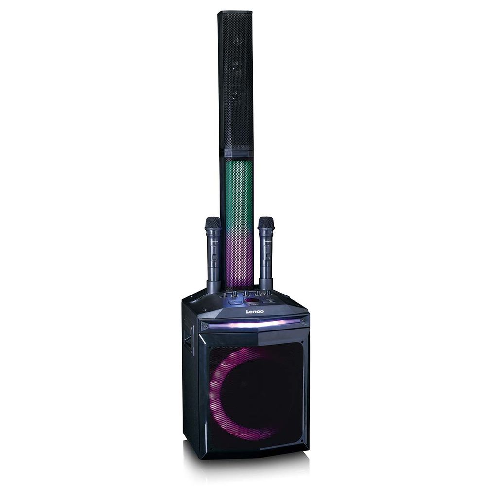 Partyhøyttaler - Bluetooth PA Med Subwoofer Og Avtakbar Diskantsøyle og RGB Lys