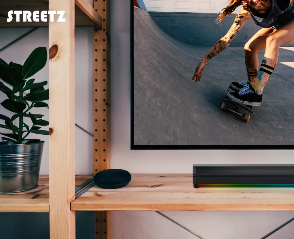 STREETZ SB100 Bluetooth Soundbar Høyttaler med RGB-belysning