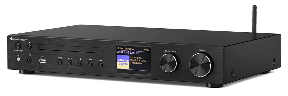 Forsterker med Internett Radio, DAB+ CD og Bluetooth 2x50 watt med Fjernkontroll - Soundmaster ICD4350