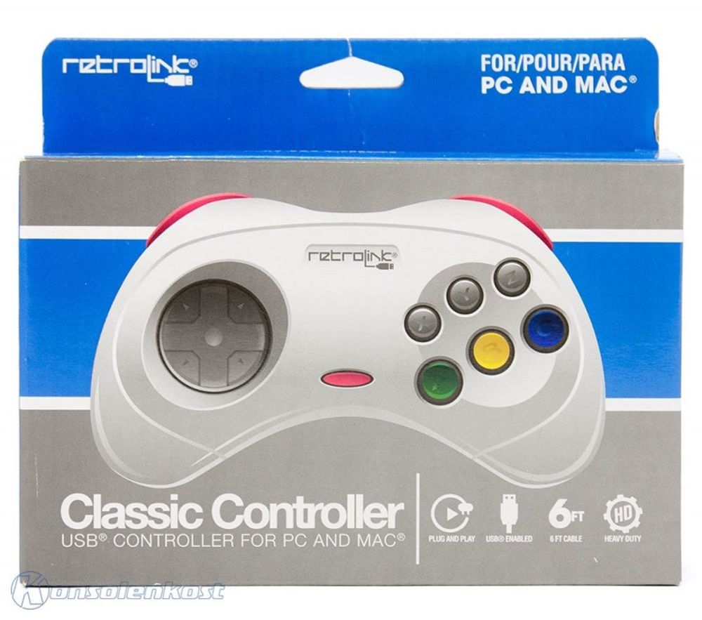 Retrolink USB SEGA Saturn Classic Controller [Branco]
