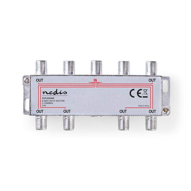 Hovedbilde CATV Splitter - 8 Utganger - 5 - 1000MHz - Tilkoblingstap: ...