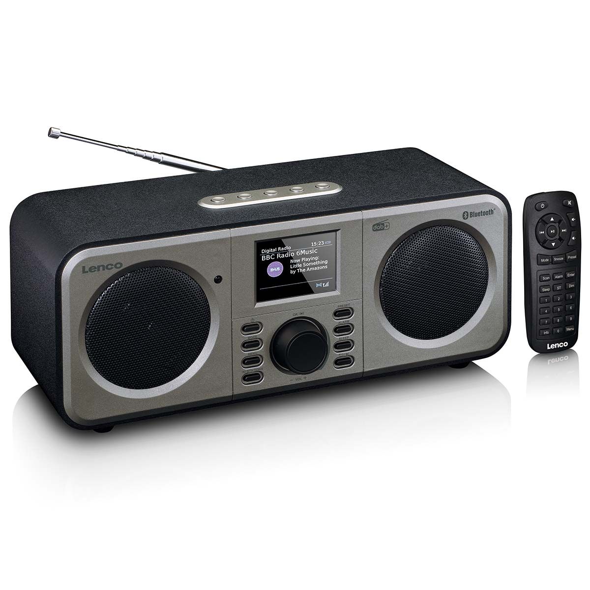 Stereo DAB+ radio med Bluetooth 5.0 - Alarm - Snooze - Sort