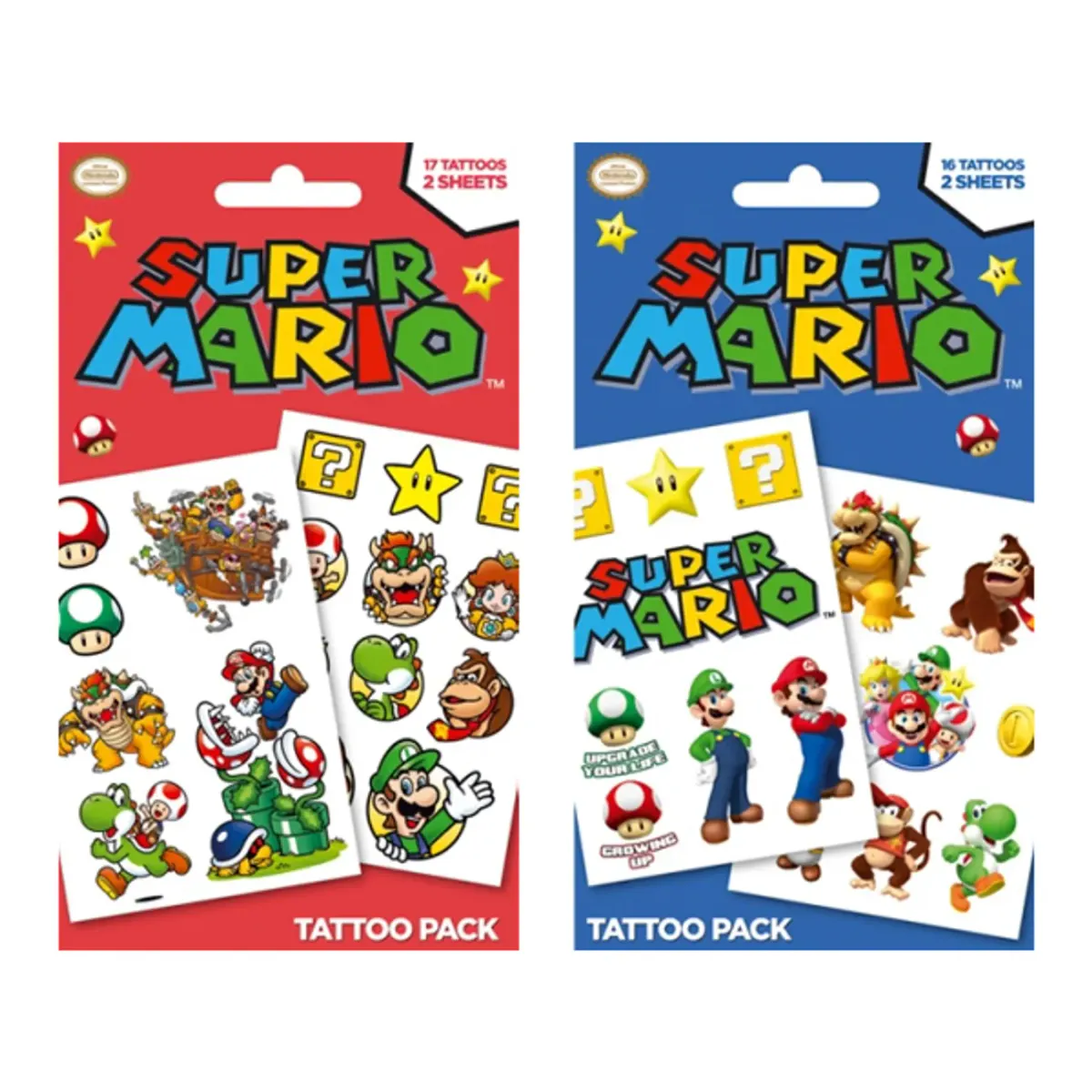 Super Mario Tatoveringer 16 stk i pakke