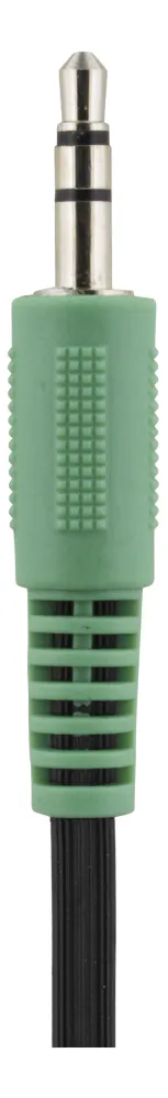 Hodetelefoner Med Volumkontroll 3,5mm Plugg og, 2,5m kabel, svart/beige - Deltaco